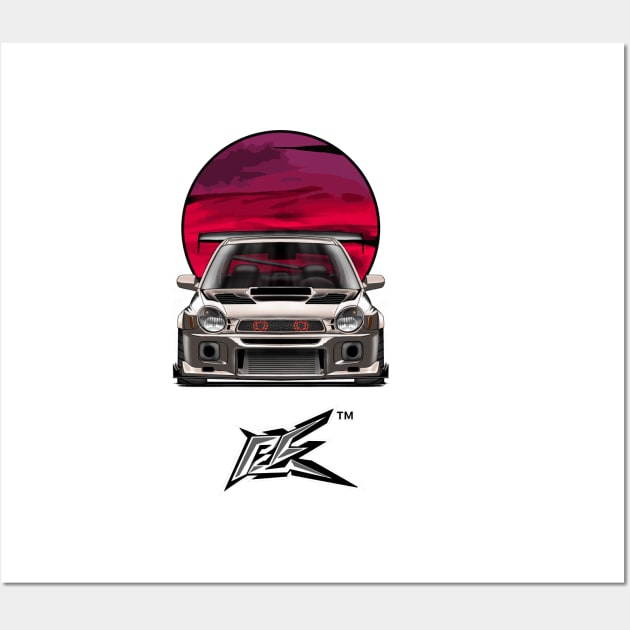 SUBARU IMPREZA WRX GC8 BUGEYE gold chrome Wall Art by naquash